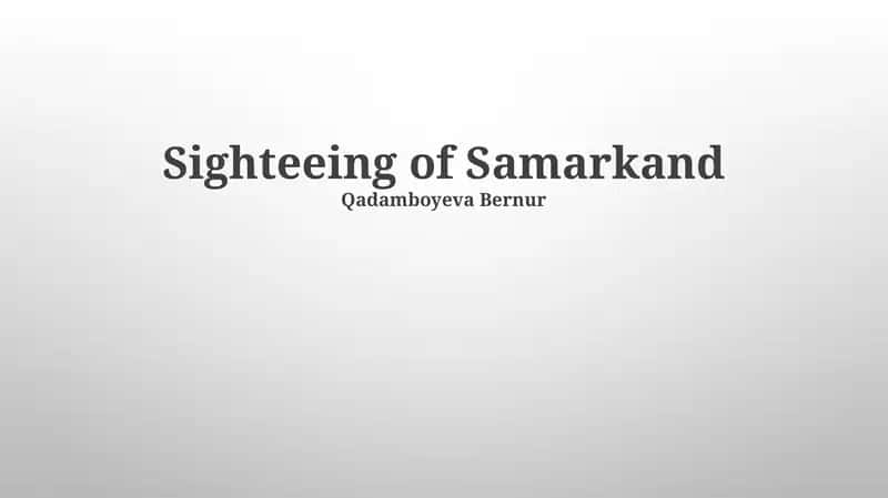 Sighteeing of Samarkand