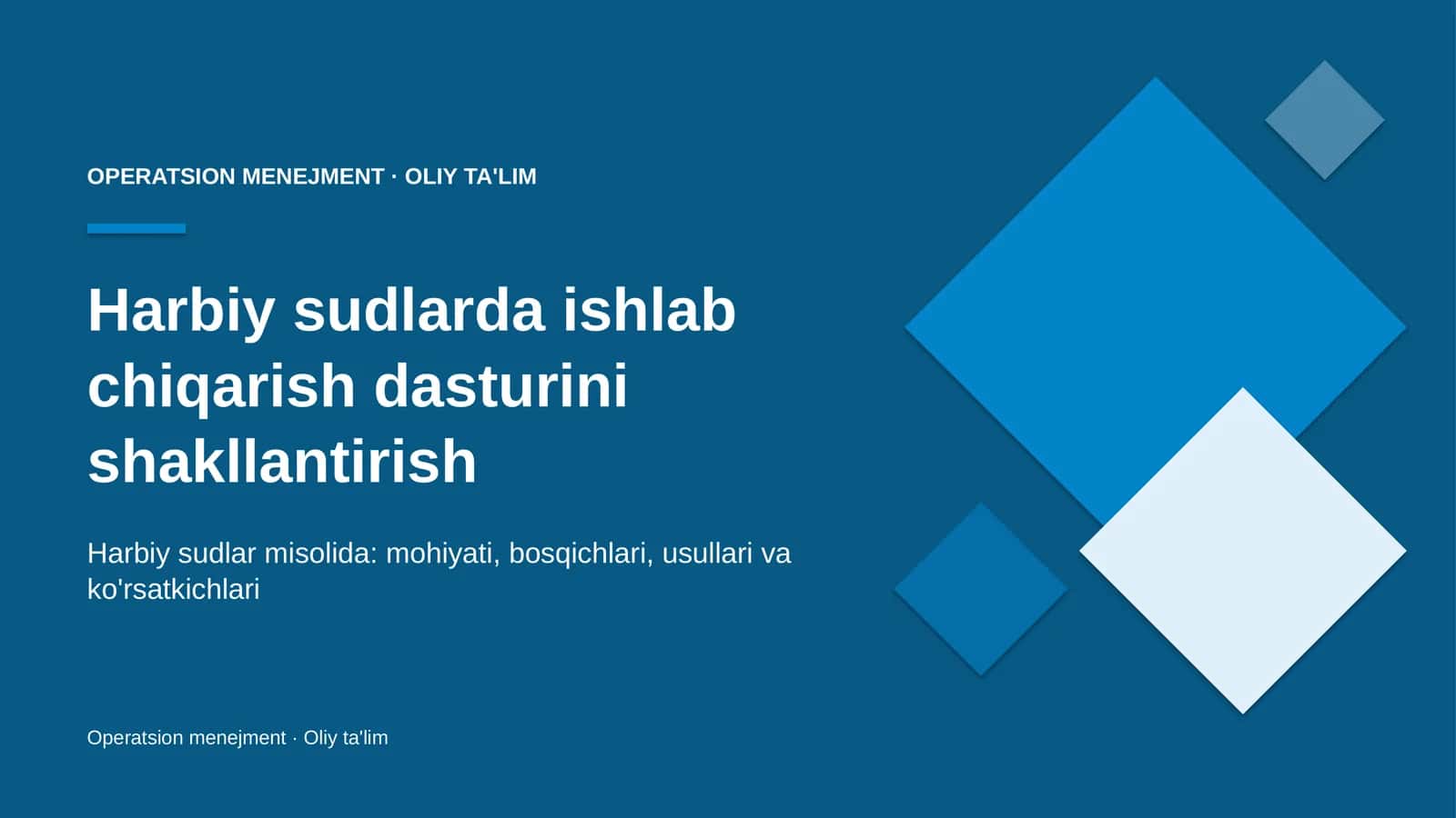 Harbiy sudlarda ishlab chiqarish dasturini shakllantirish