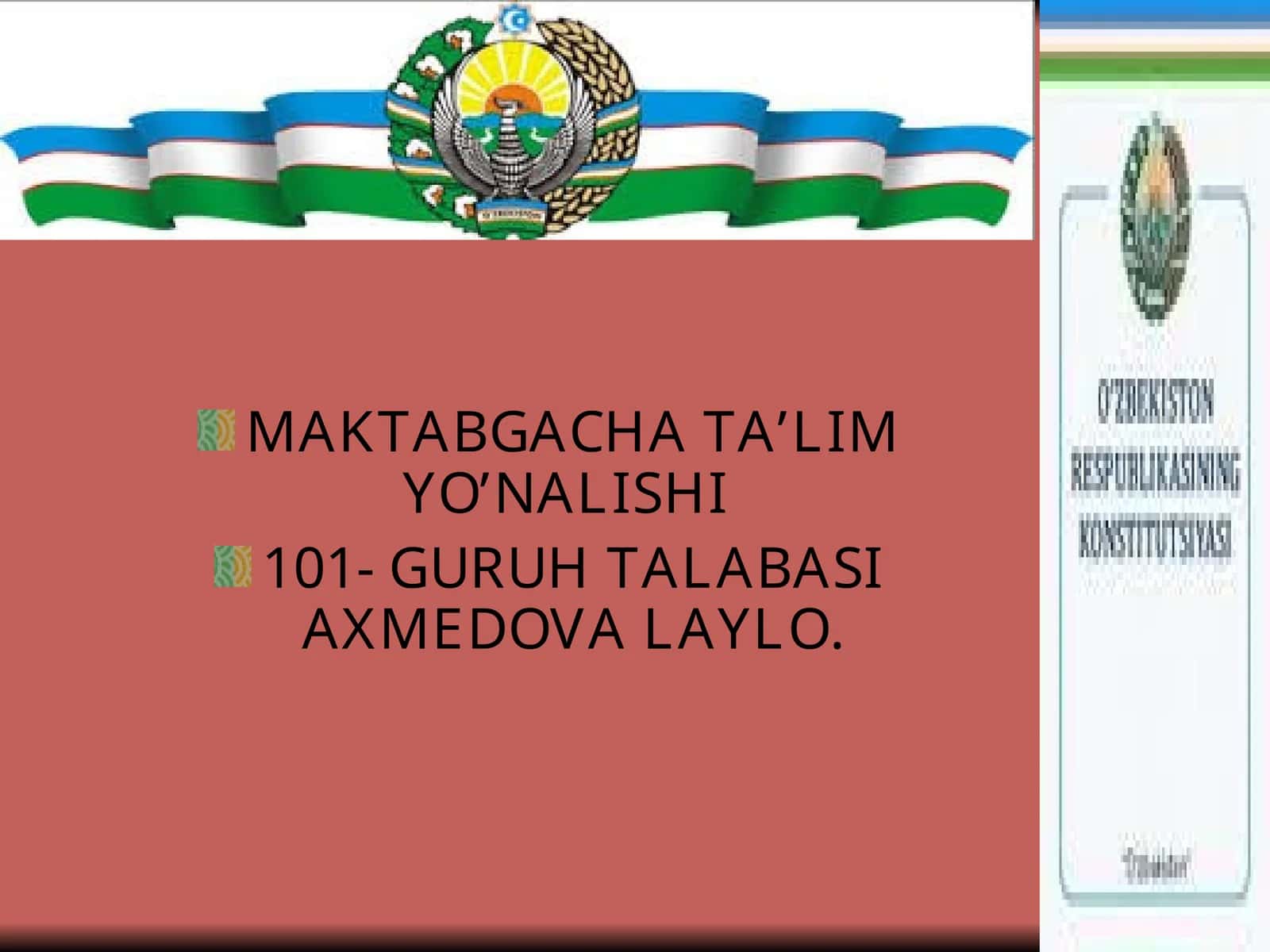 Konstitutsiya tushunchasi va mohiyati