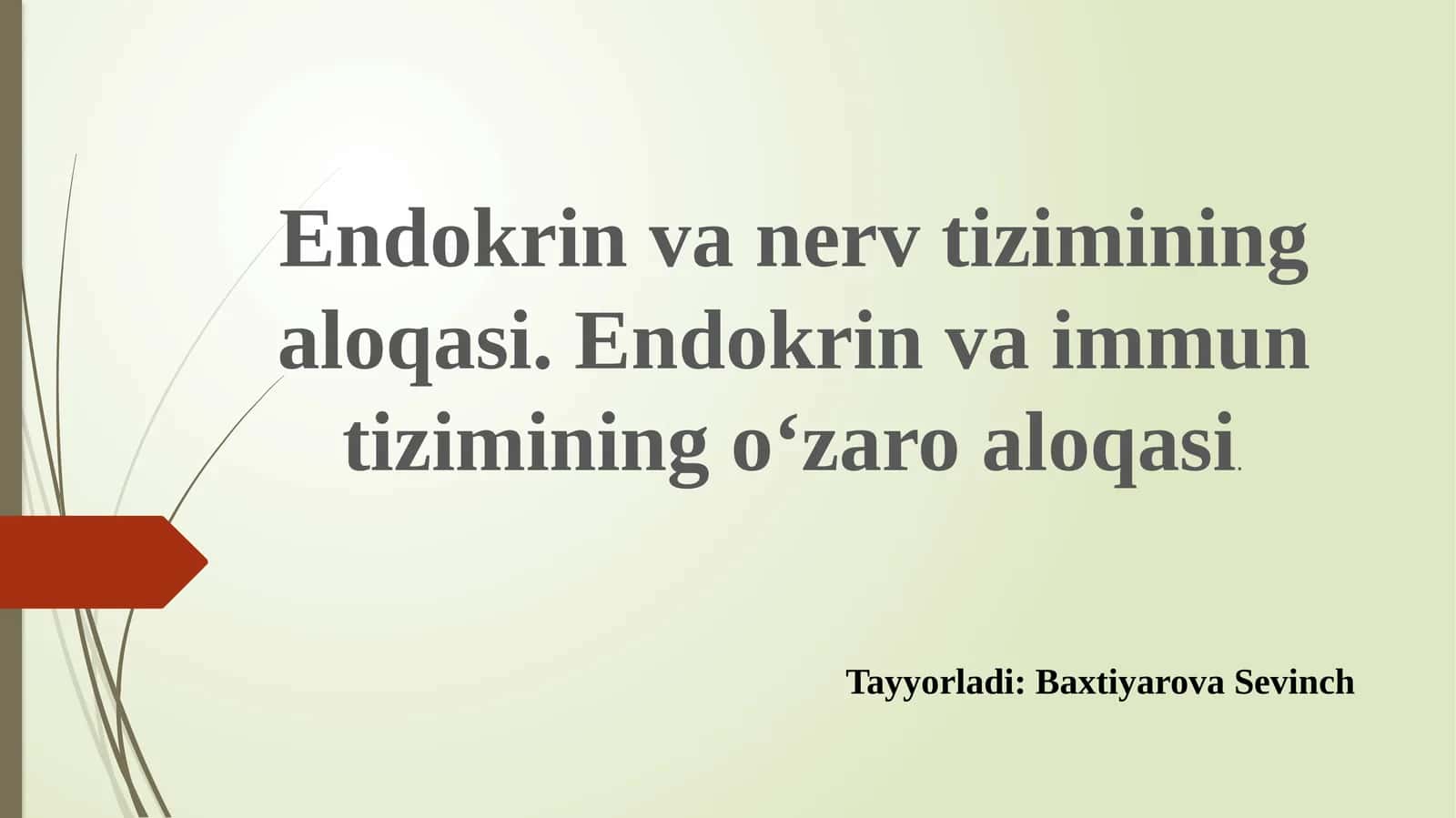 Endokrin va nerv tizimining o'zaro aloqasi