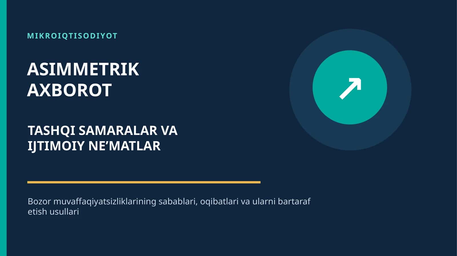 ASIMMETRIK AXBOROT TASHQI SAMARALAR VA IJTIMOIY NE’MATLAR