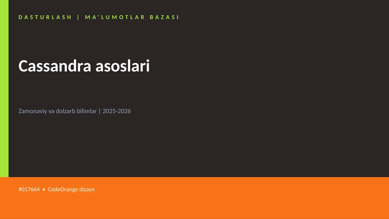 Cassandra asoslari
