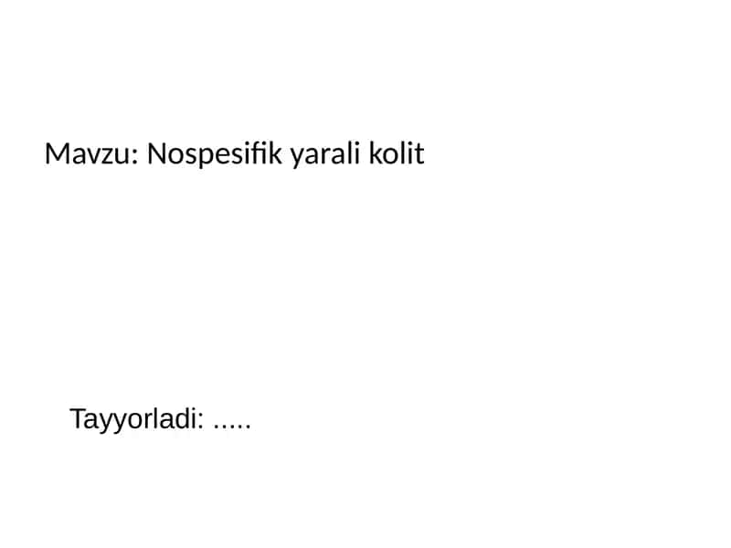 Nospesifik yarali kolit