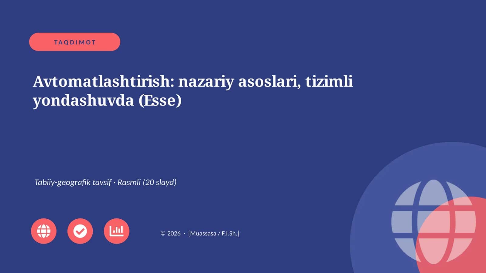 Avtomatlashtirish: nazariy asoslari, tizimli yondashuvda (Esse)