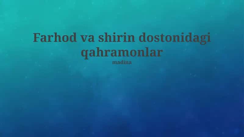 Farhod va Shirin