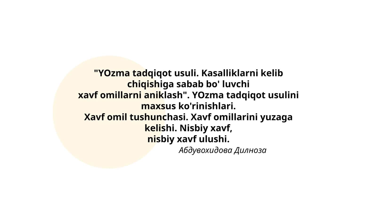 YOzma tadqiqot usuli