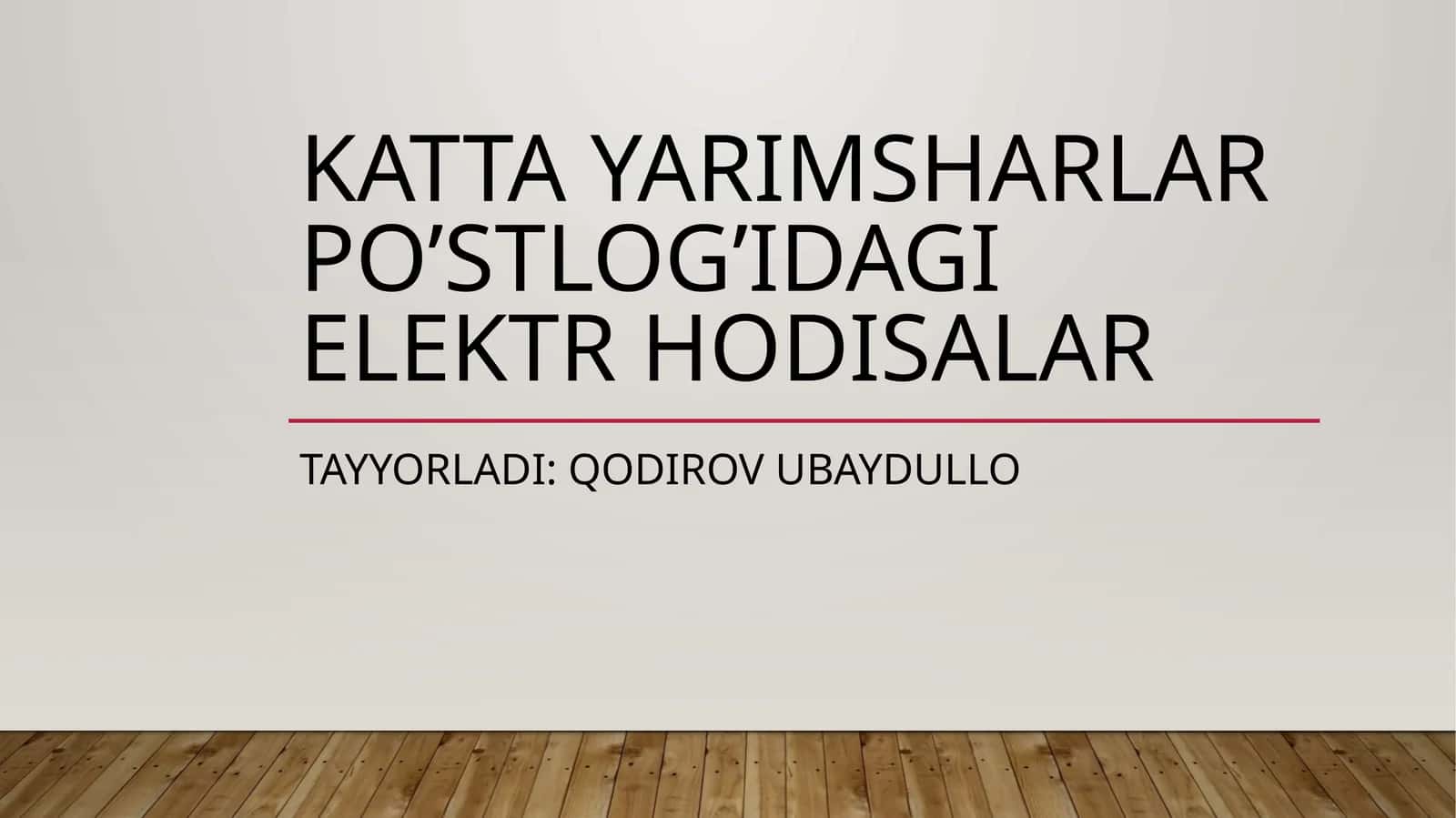 Katta yarimsharlar po'stlog'idagi elektr hodisalar