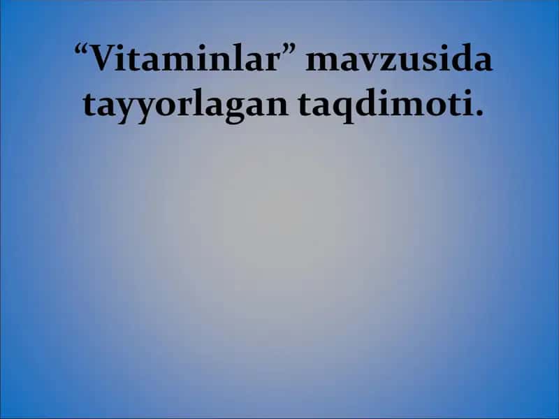 Vitaminlar