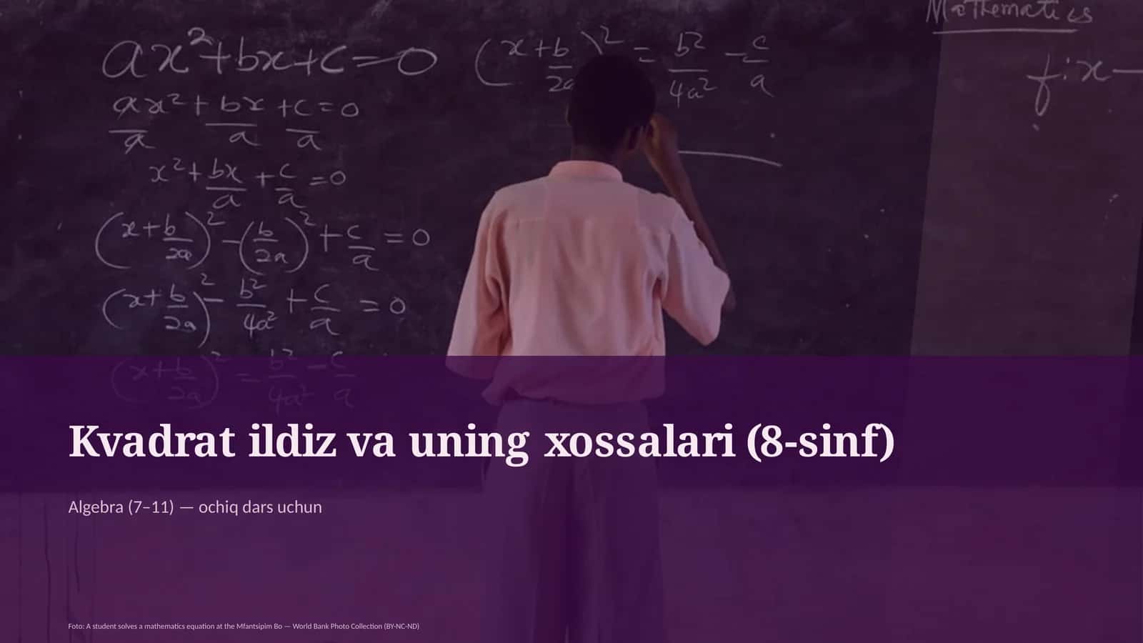 Kvadrat ildiz va uning xossalari (8-sinf)