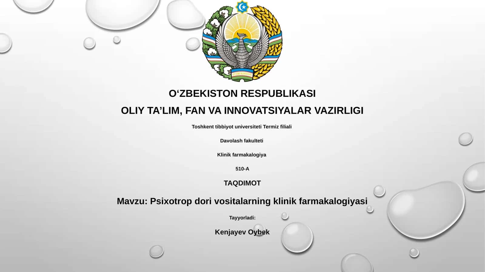 Psixotrop dori vositalarning klinik farmakalogiyasi