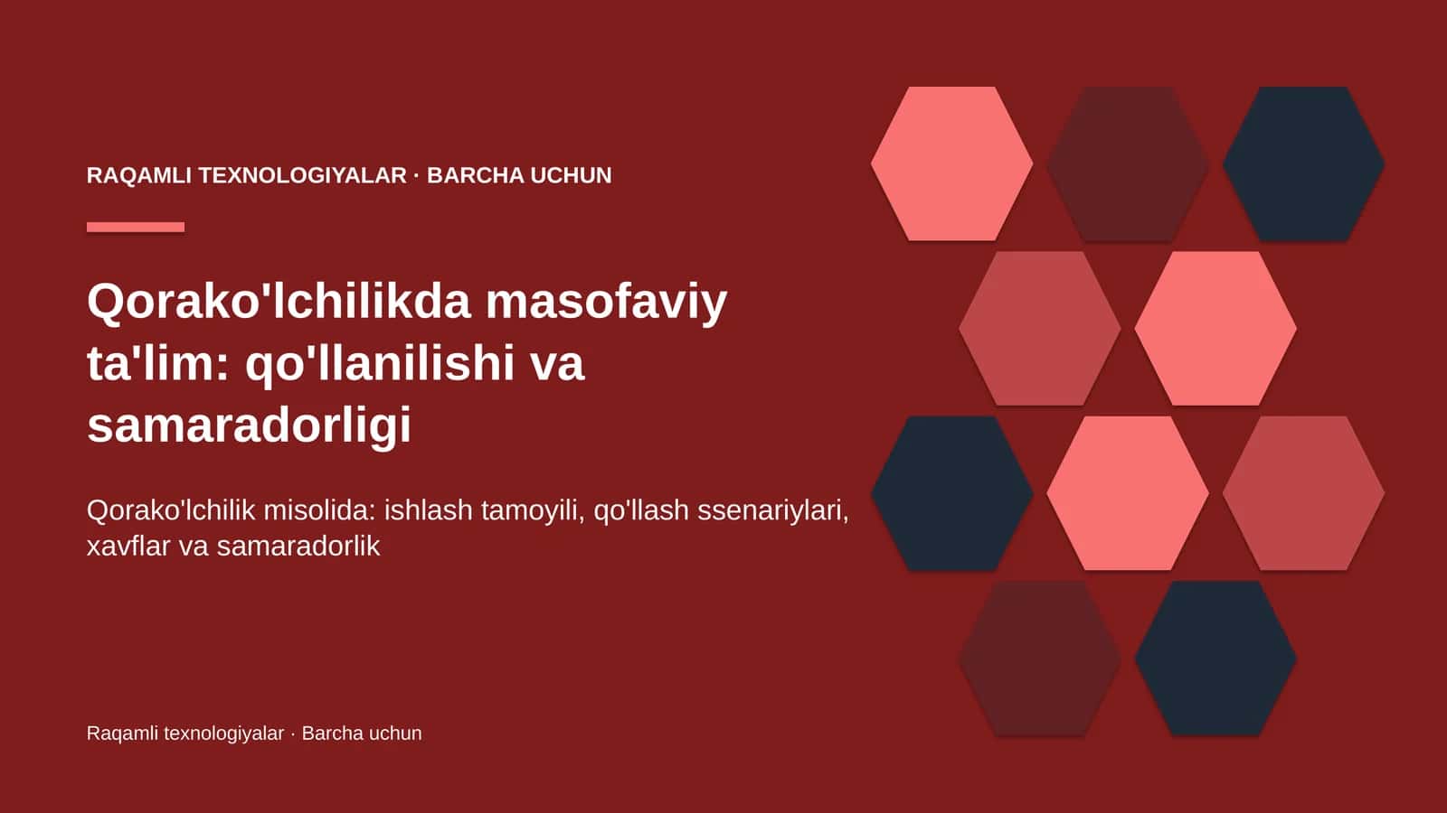 Masofaviy ta'lim — o'qituvchi va o'quvchi alohida joyda bo'ladigan ta'lim shakli