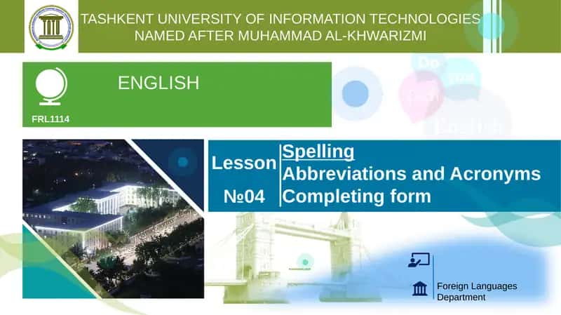 Spelling Abbreviations and Acronyms