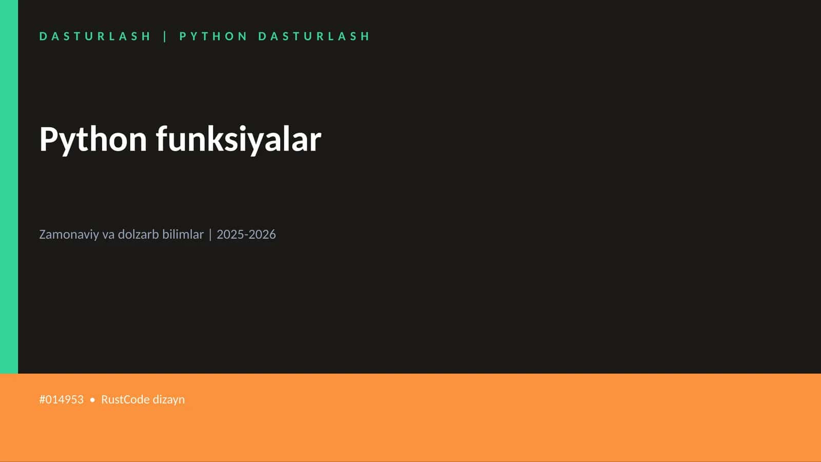 DASTURLASH | PYTHON DASTURLASH