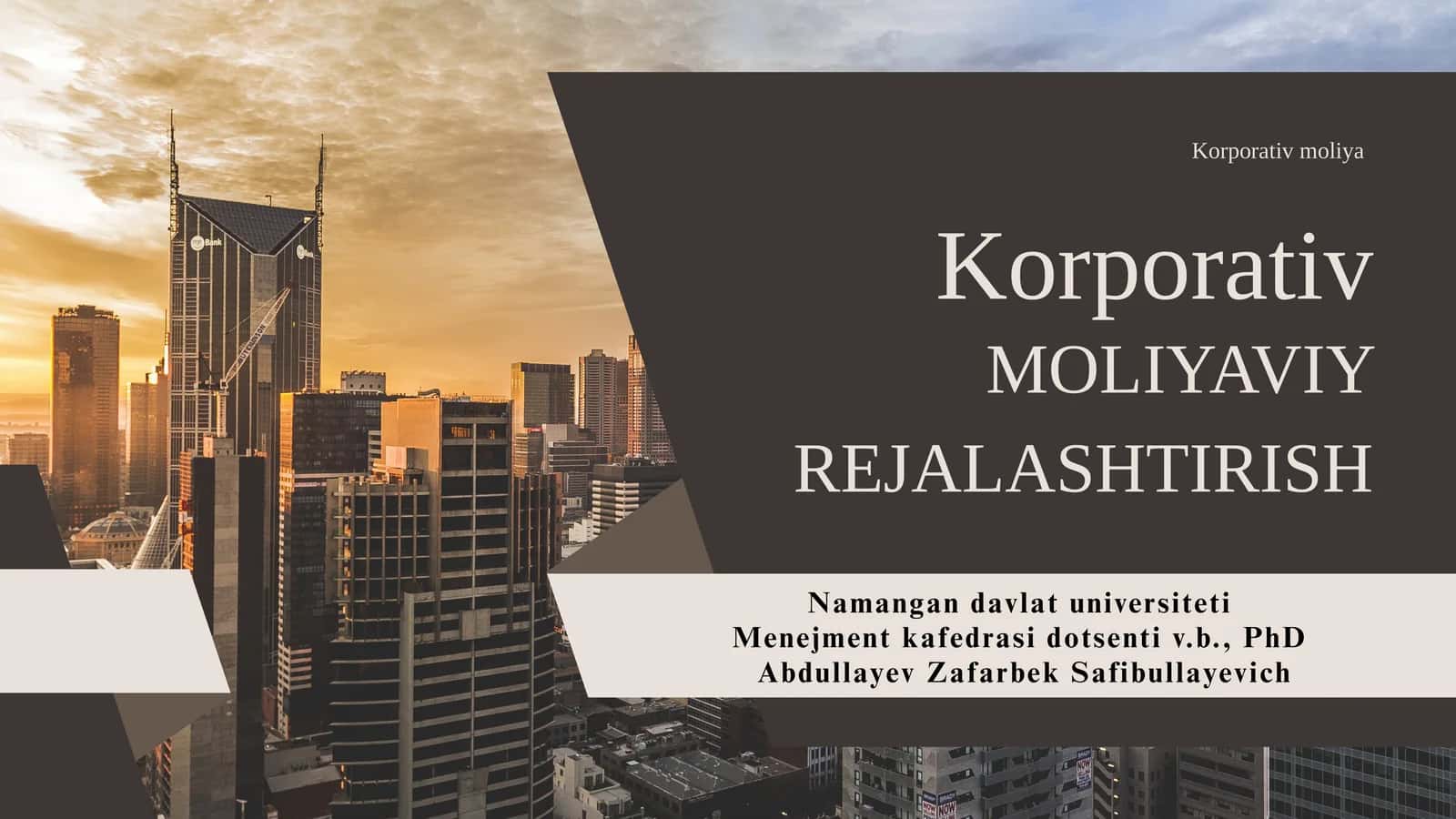 Korporativ moliya