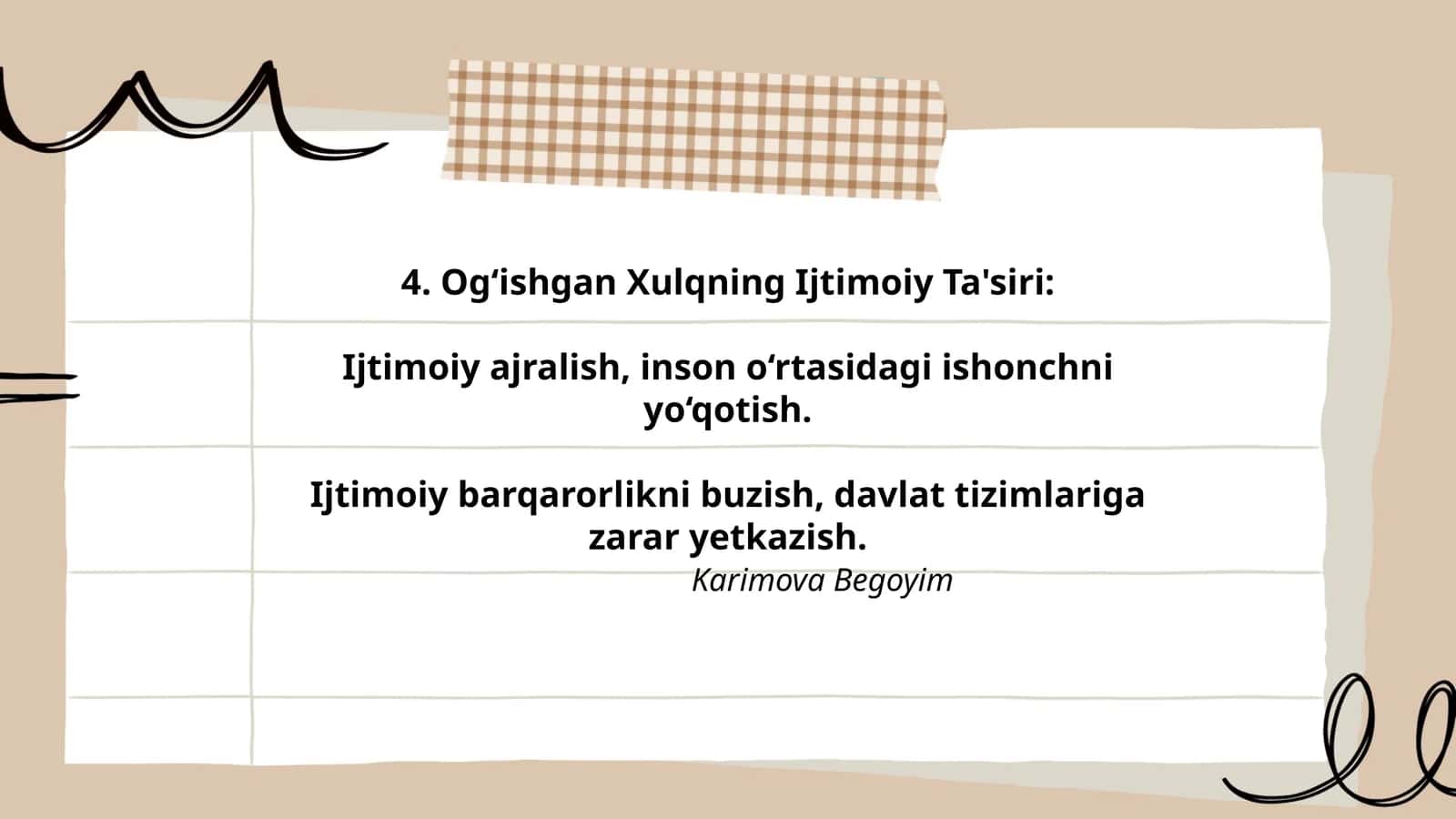 Og‘ishgan Xulqning Ijtimoiy Ta'siri