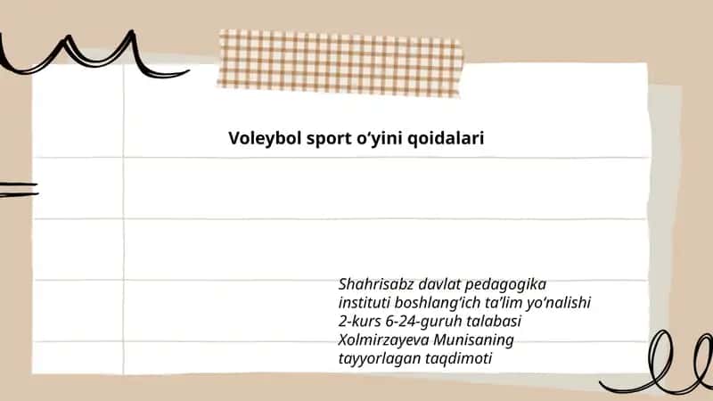 Voleybol sport oʻyini qoidalari