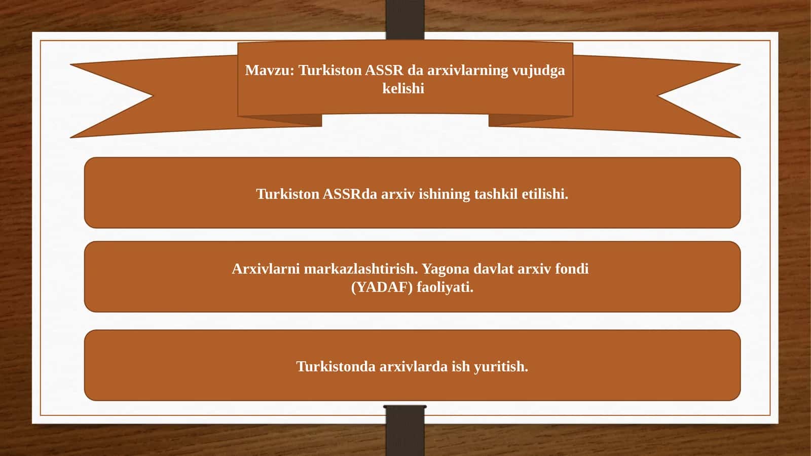 Turkiston ASSR da arxivlarning vujudga kelishi