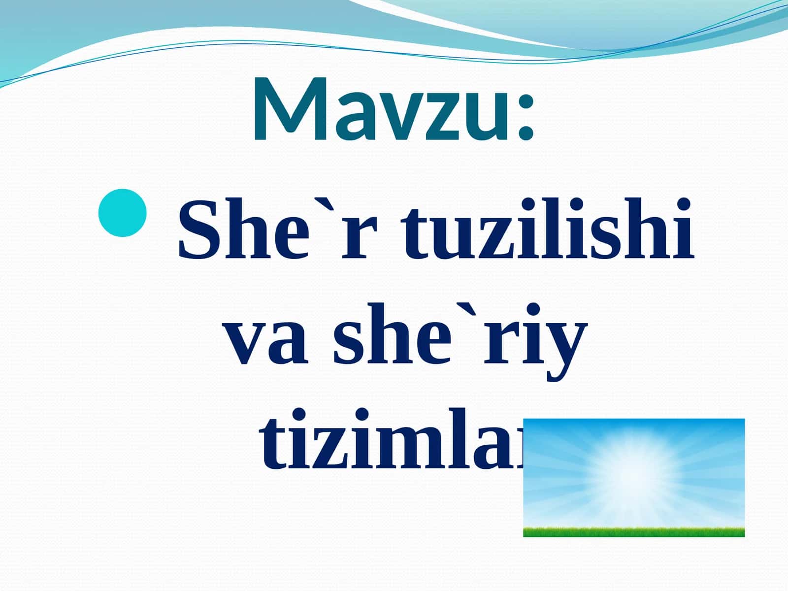 She`r tuzilishi va she`riy tizimlar