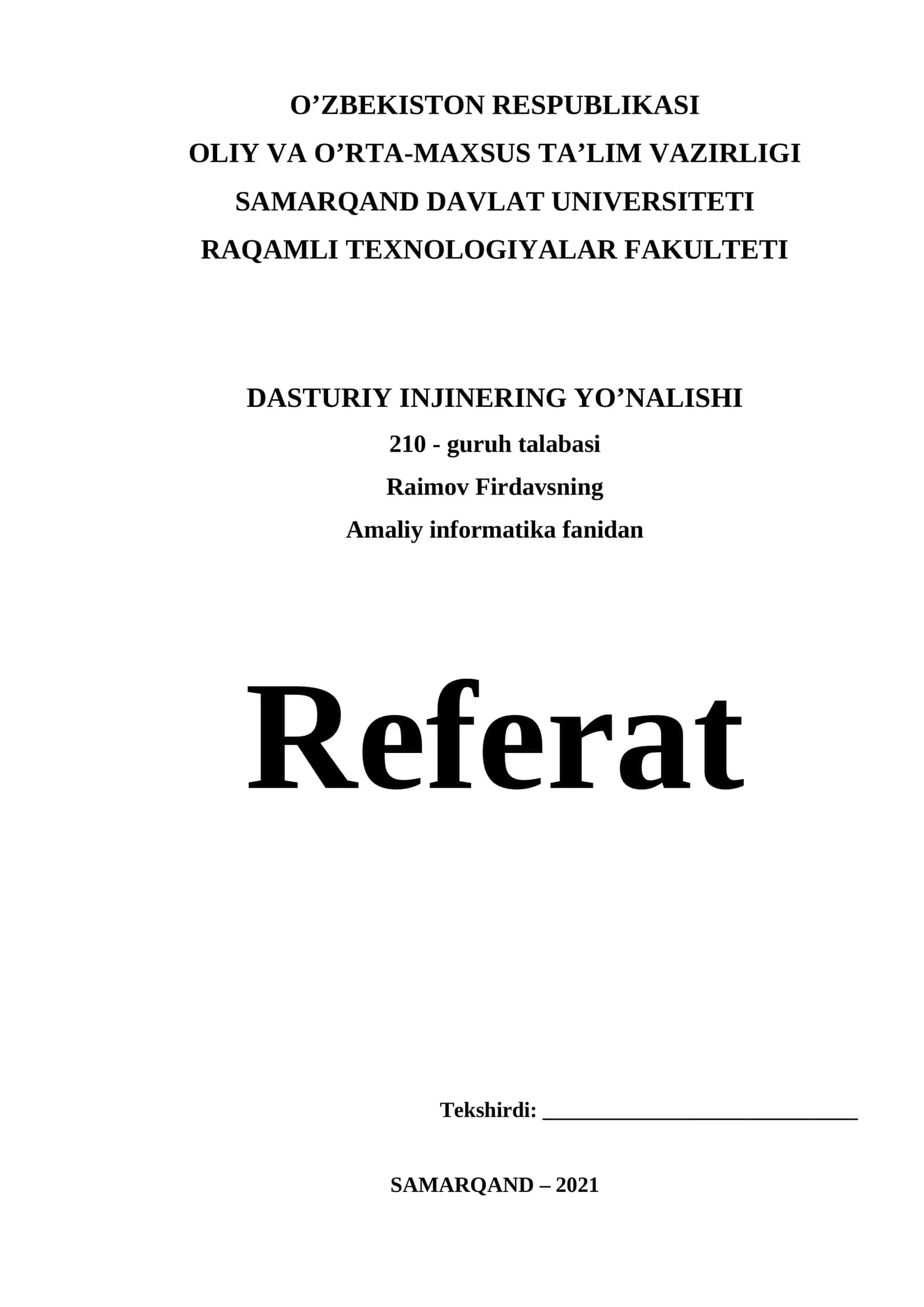 Axborot tizimlari va menejment