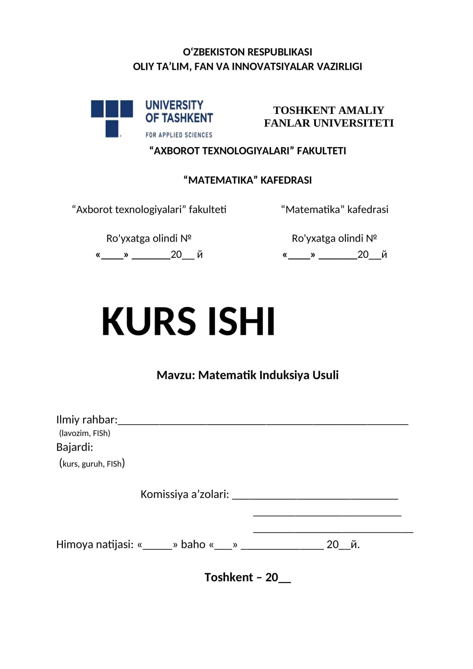 Matematik Induksiya Usuli