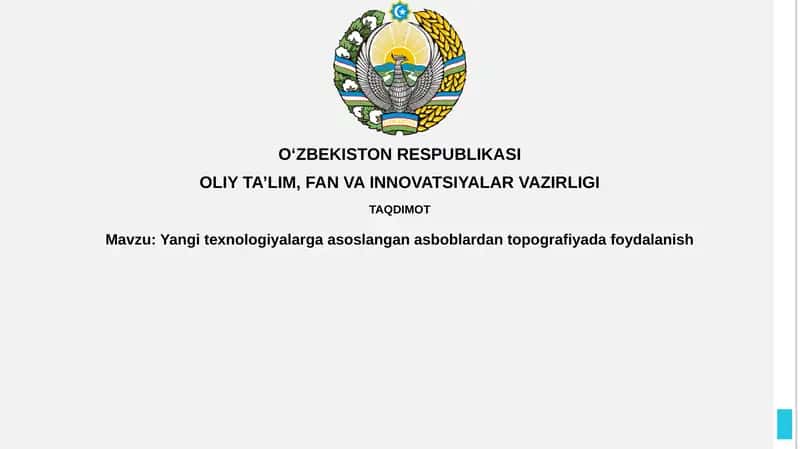 Topografiyada yangi texnologiyalar