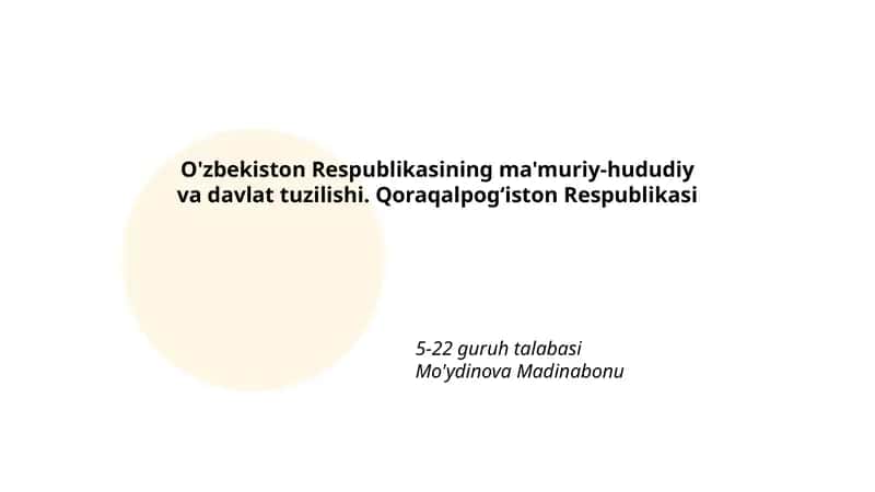 Qoraqalpog'iston Respublikasining ma'muriy-hududiy va davlat tuzilishi