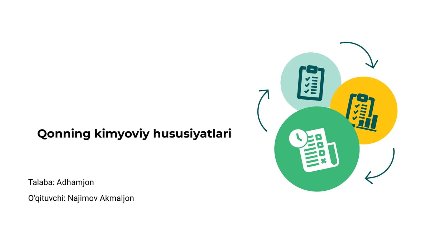 Qonning kimyoviy hususiyatlari
