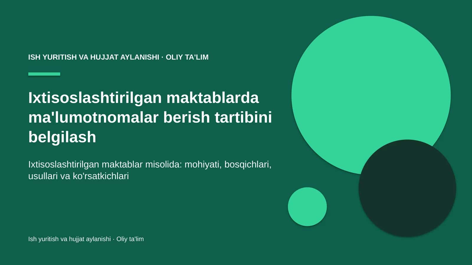 Ixtisoslashtirilgan maktablarda ma'lumotnomalar berish tartibini belgilash