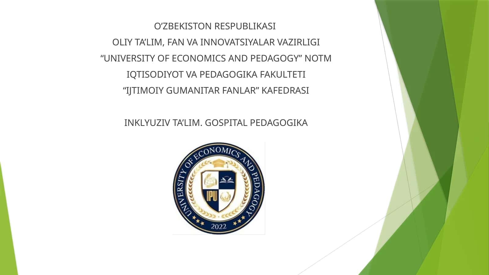 Nogironligi bo‘lgan bolalarni inklyuziv ta’lim sharoitida o‘qitish va tarbiyalash