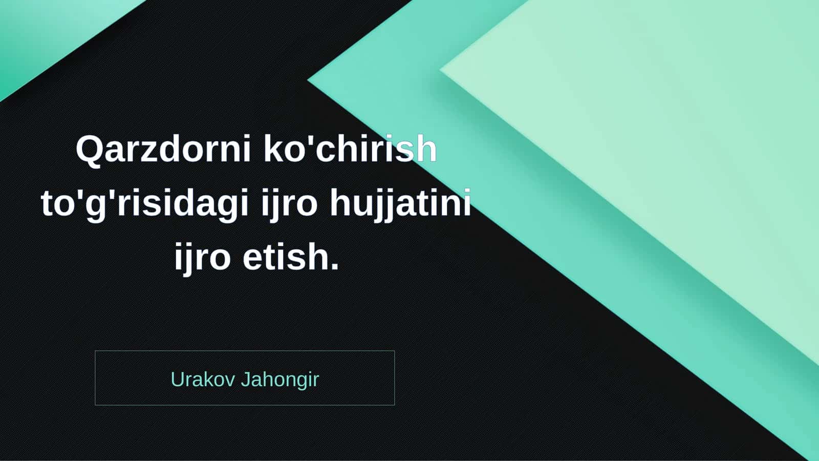 Qarzdorni ko'chirish to'g'risidagi ijro hujjati