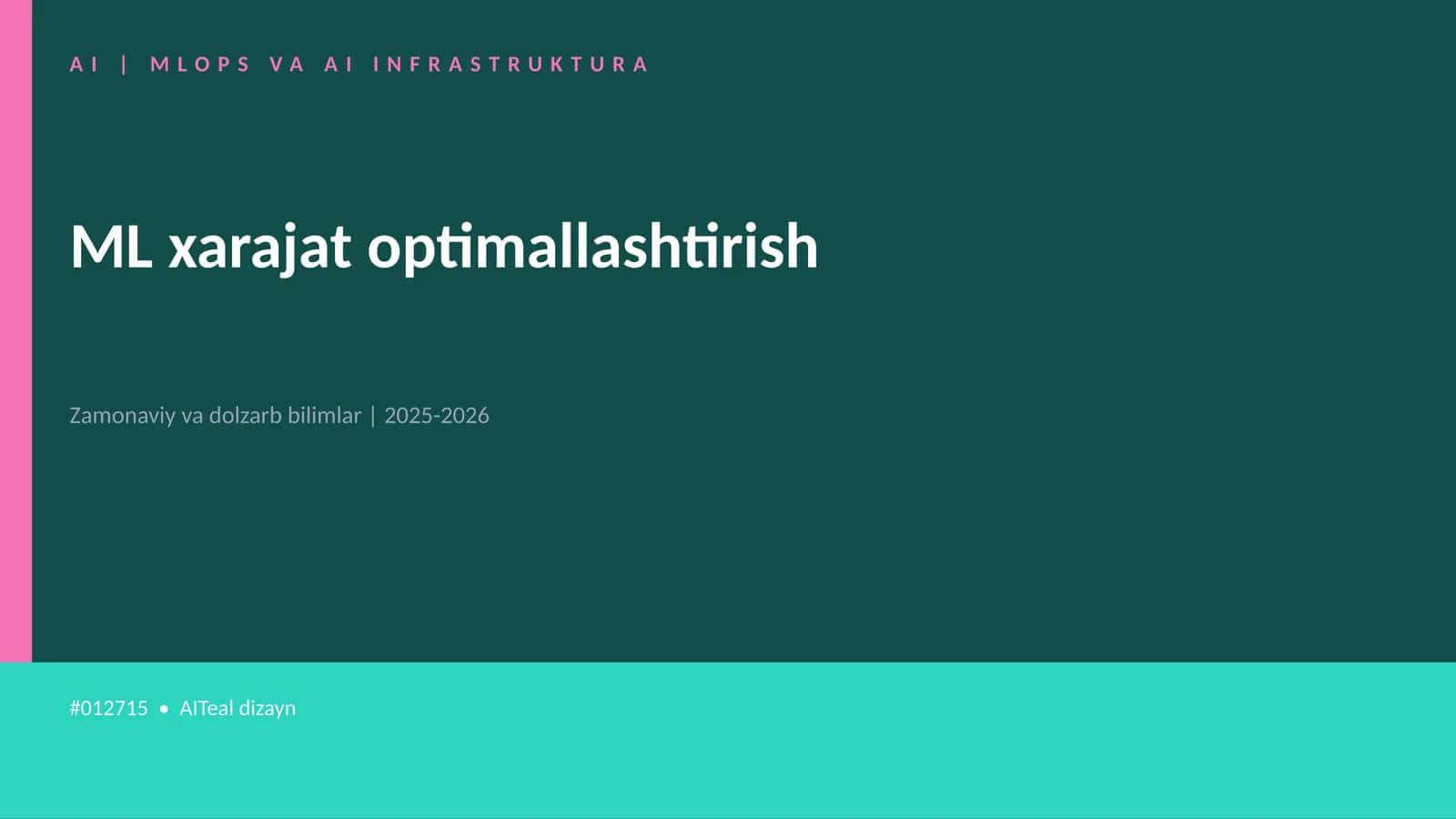 ML xarajat optimallashtirish