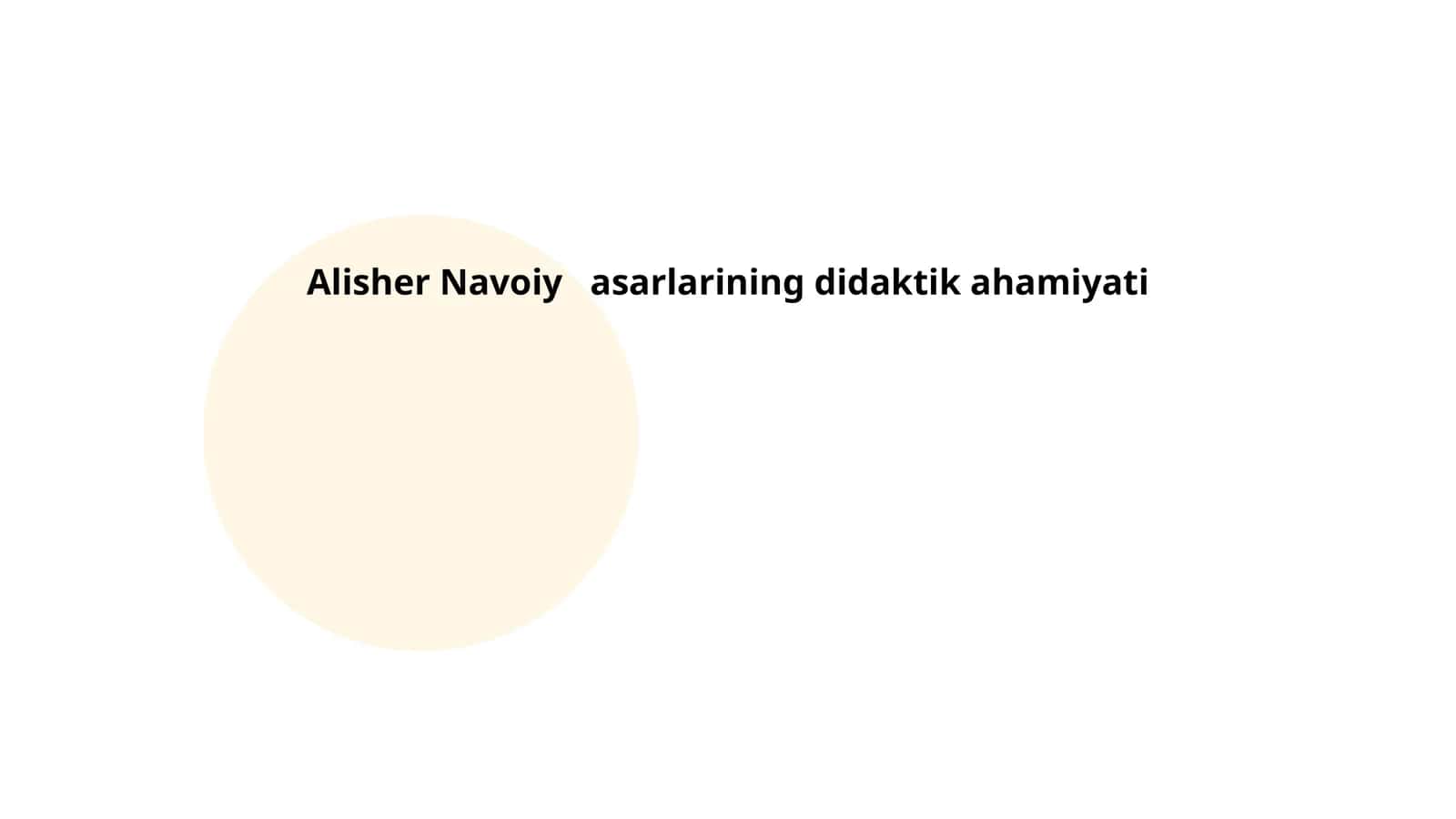 Alisher Navoiy asarlarining didaktik ahamiyati