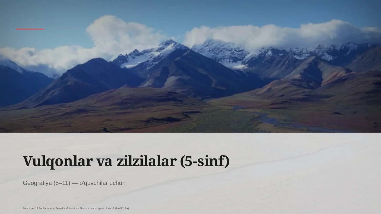 Vulqonlar va zilzilalar (5-sinf)