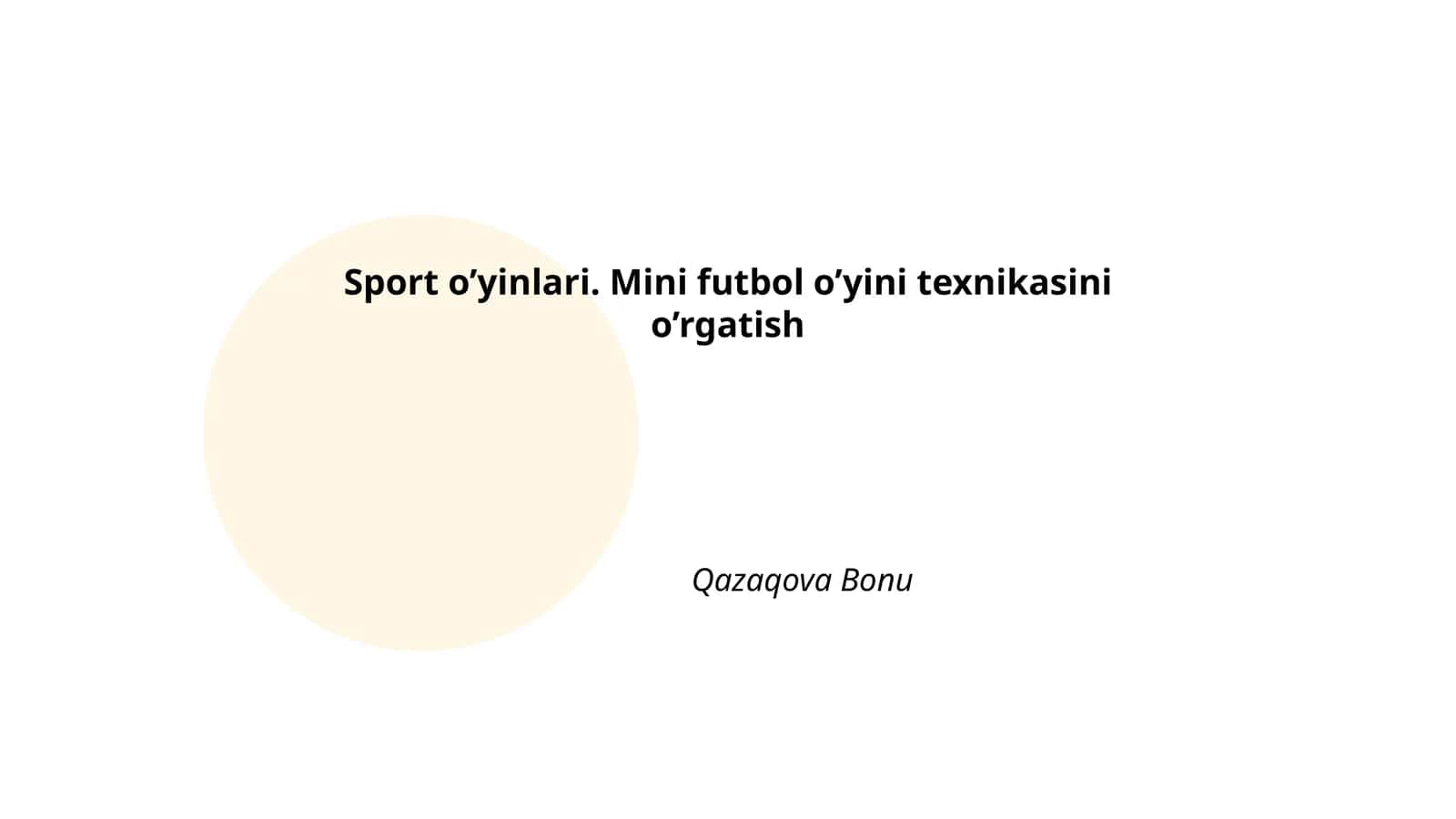 Mini futbol o’yini texnikasini o’rgatish