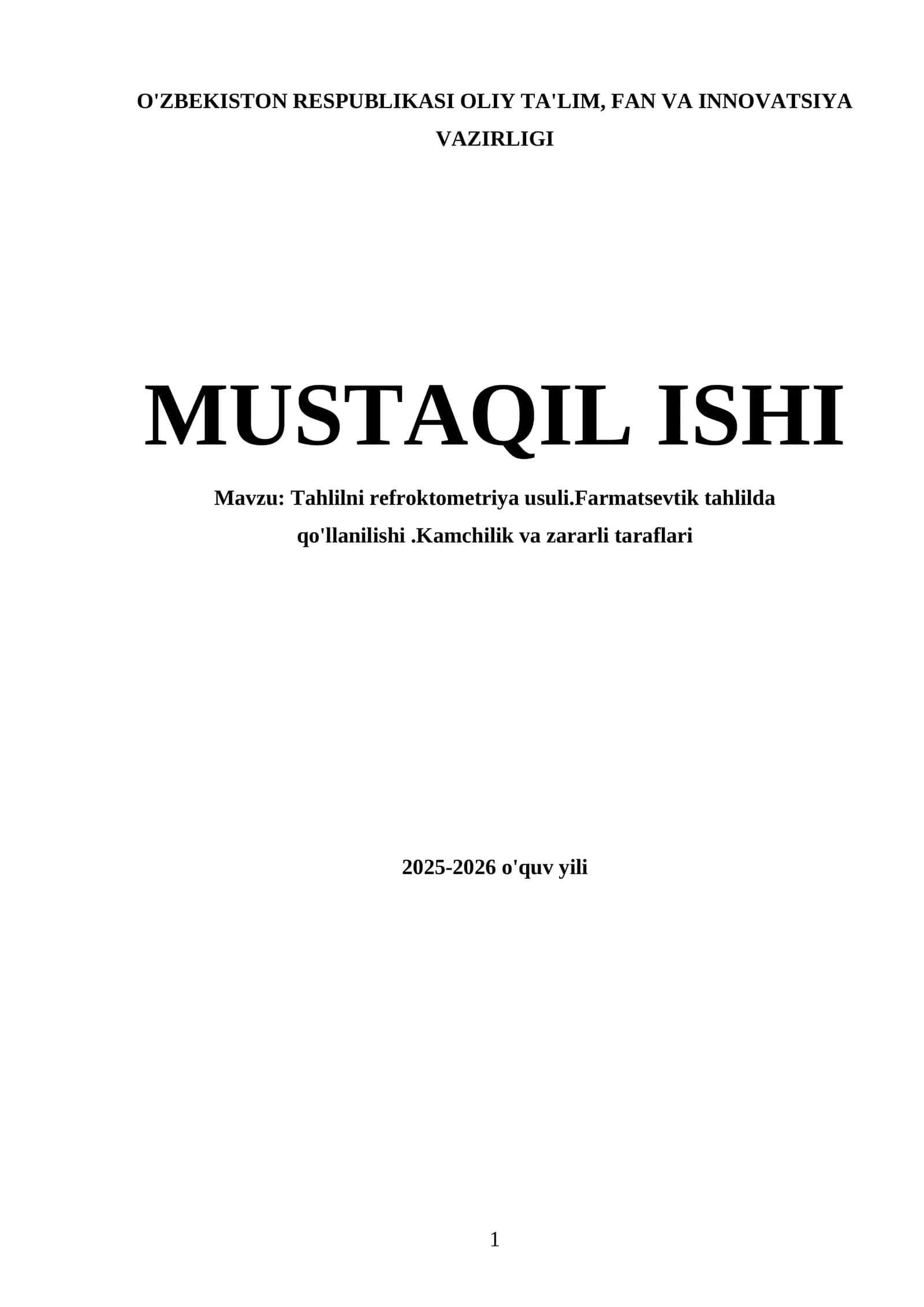 Tahlilni refroktometriya usuli.Farmatsevtik tahlilda qo'llanilishi.Kamchilik va zararli taraflari