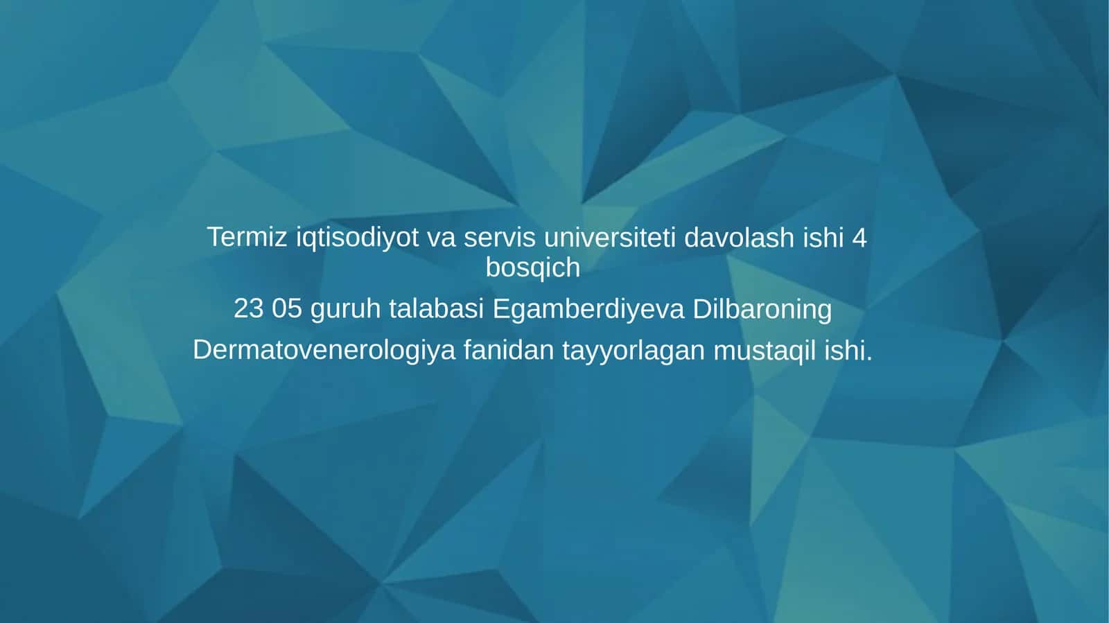 Termiz iqtisodiyot va servis universitetida volashishi 4-bosqich