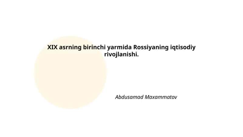 Serflik tizimi va uning qishloq xo‘jaligiga ta’siri