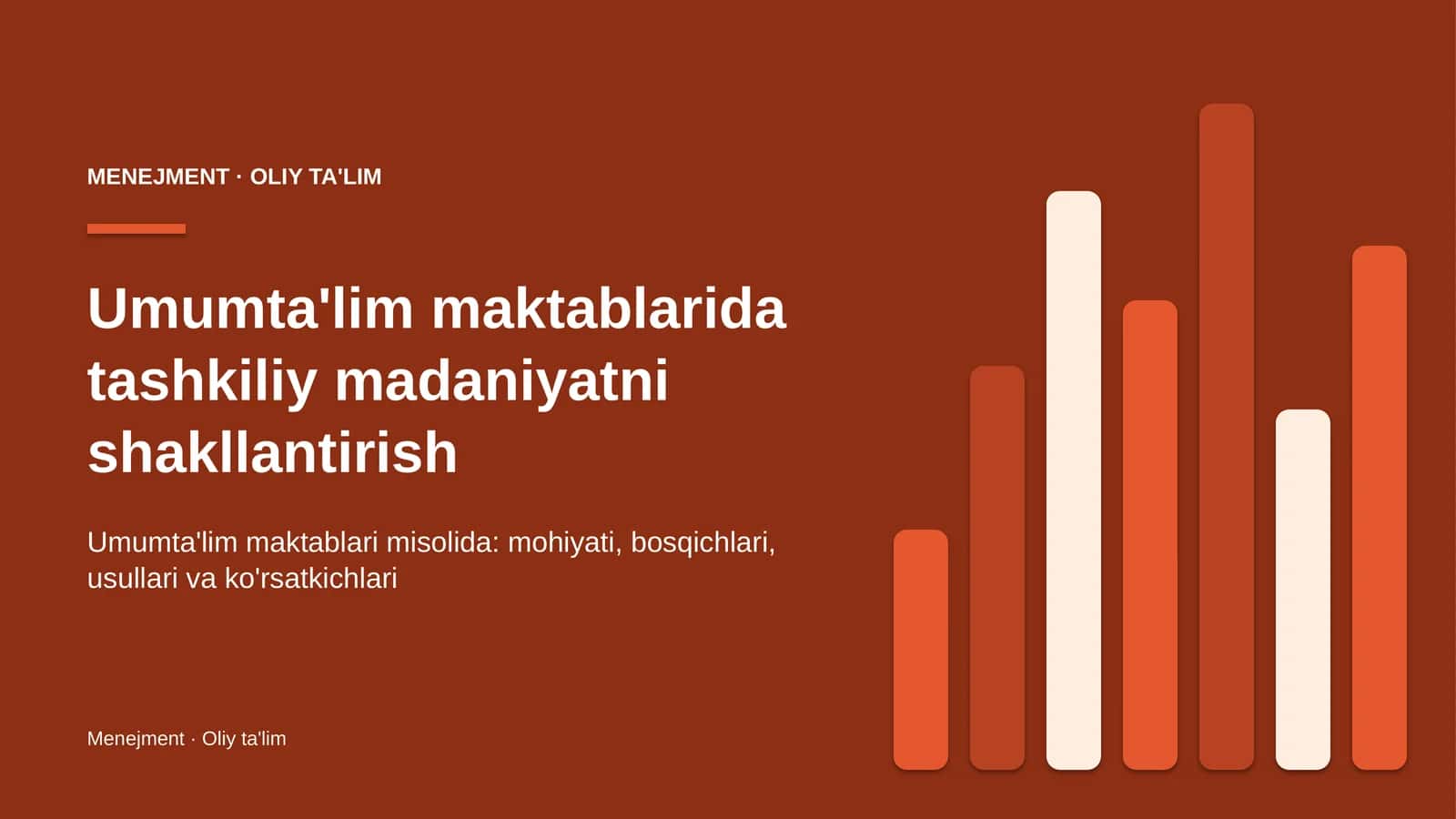 Umumta'lim maktablarida tashkiliy madaniyatni shakllantirish