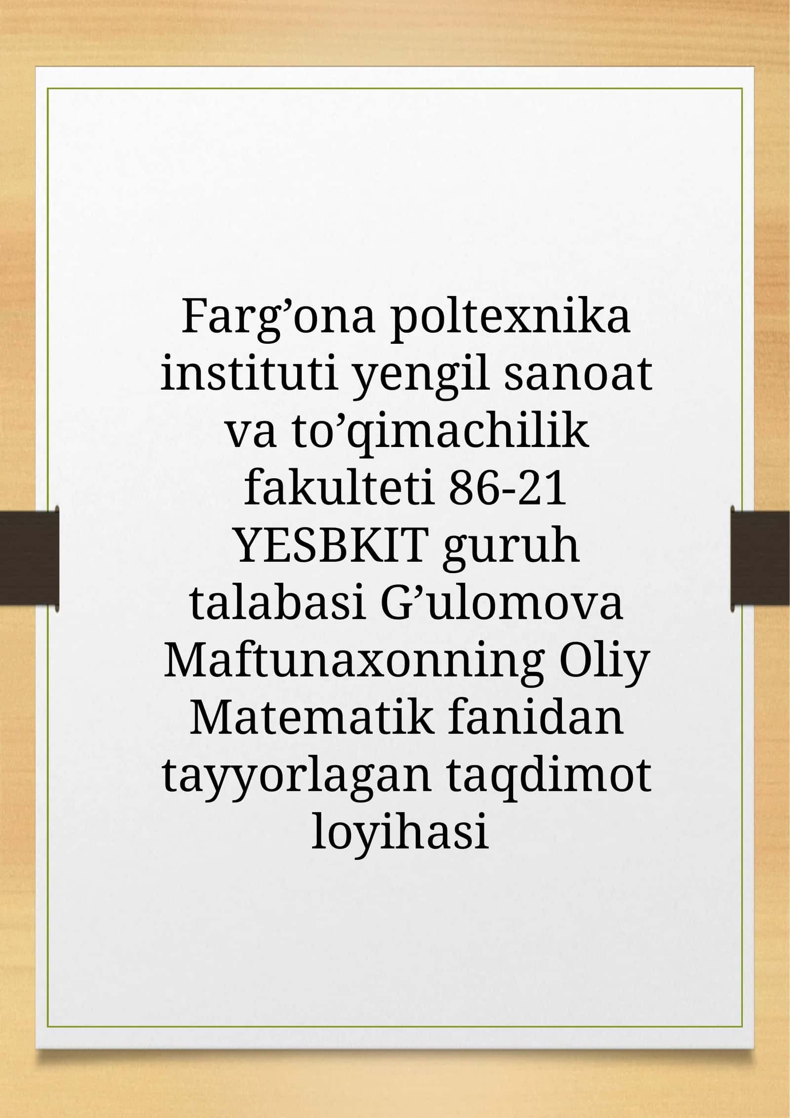 MAVZU.BIRO‘ZGARUVCHI FUNKSIYASININGDIFFERENSIALHISOBI