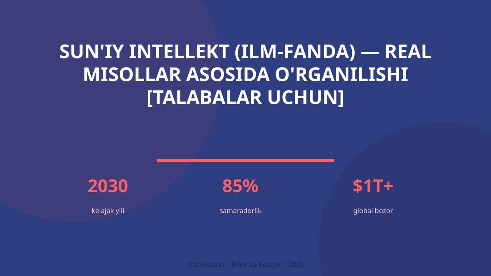 Sun'iy intellekt (ilm-fanda) — real misollar asosida o'rganilishi [talabalar uchun]