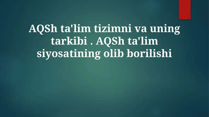 AQSh ta'lim tizimi