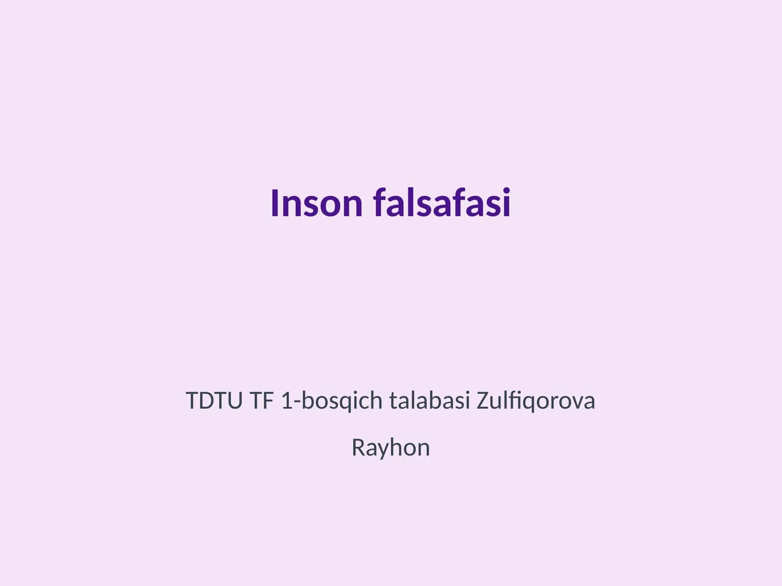 Inson falsafasi