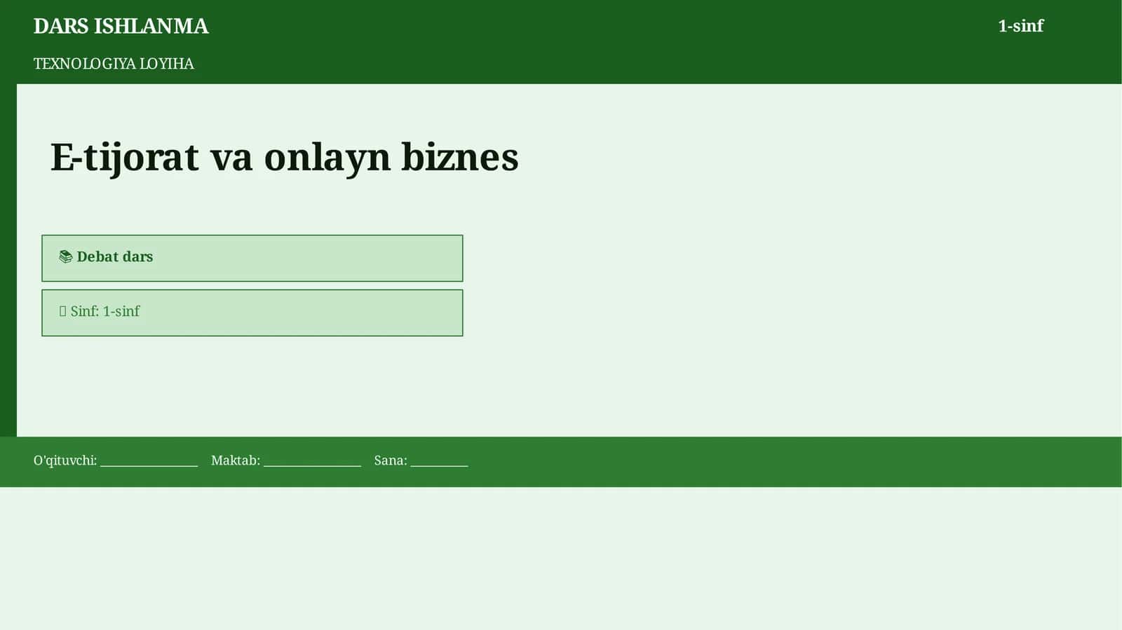 TEXNOLOGIYA LOYIHA
