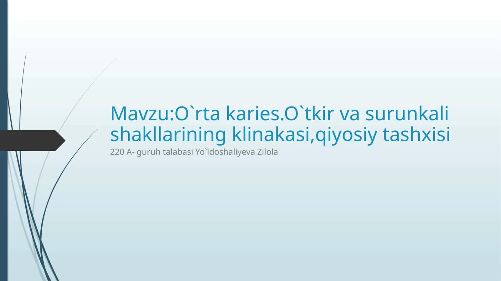 O`rtakaries O`tkir kechishi