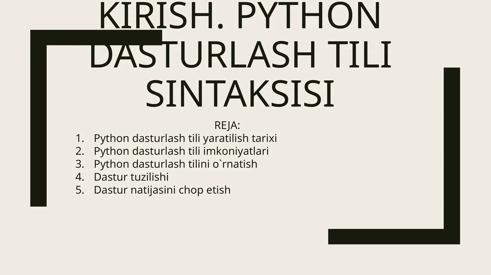 Python dasturlash tili yaratilish tarixi