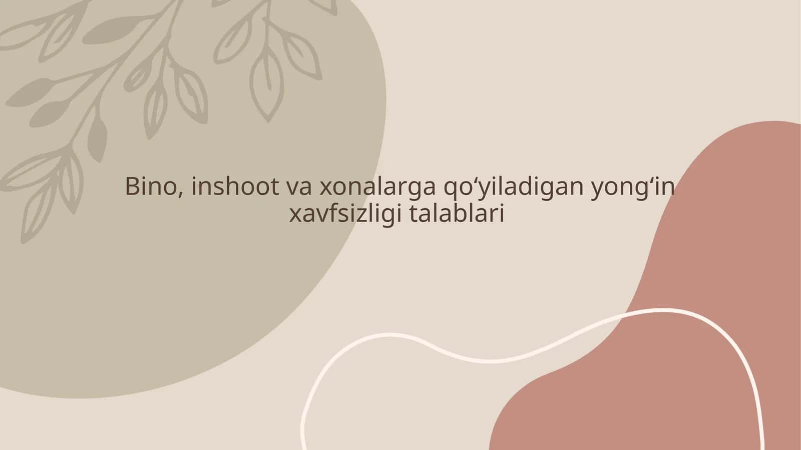 Bino, inshoot va xonalarga qo‘yiladigan yong‘in xavfsizligi talablari