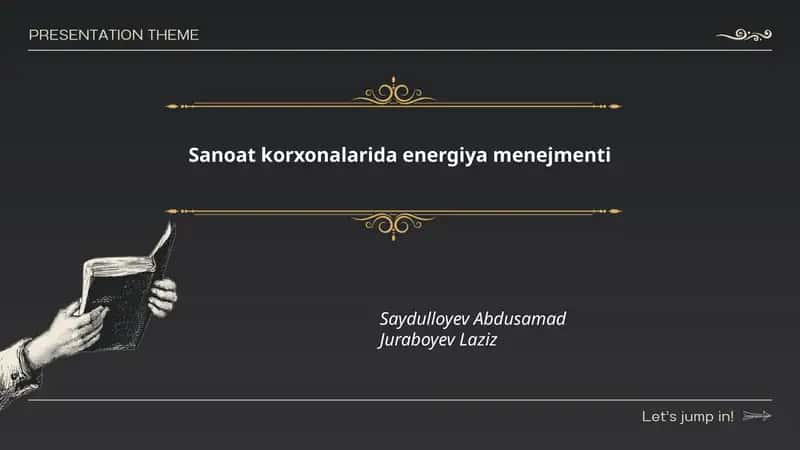 Sanoat korxonalarida energiya menejmenti