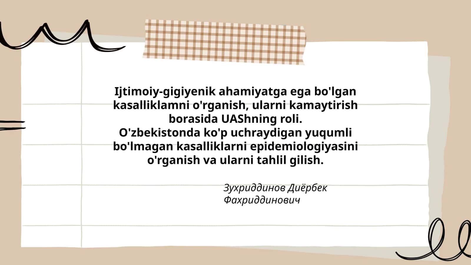 Ijtimoiy-gigiyenik kasalliklarni o'rganish