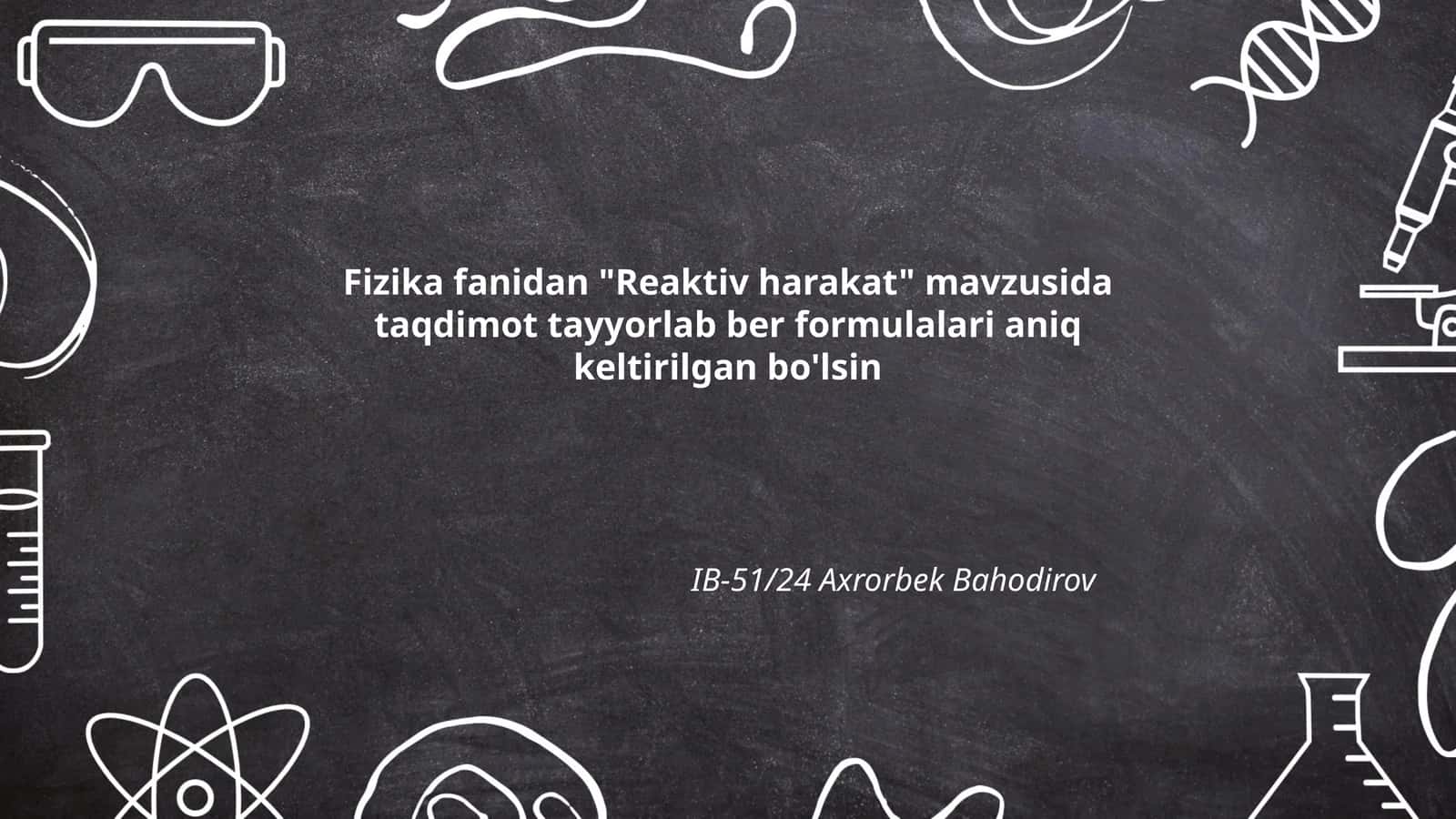 Reaktiv harakat formulalari