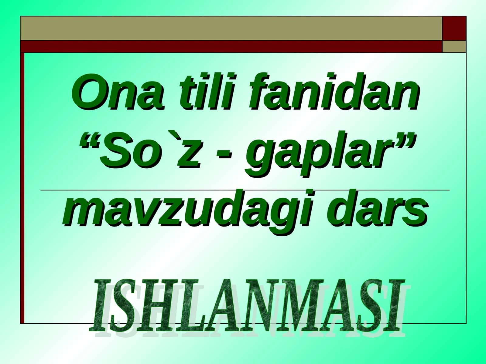 So`z - gaplar
